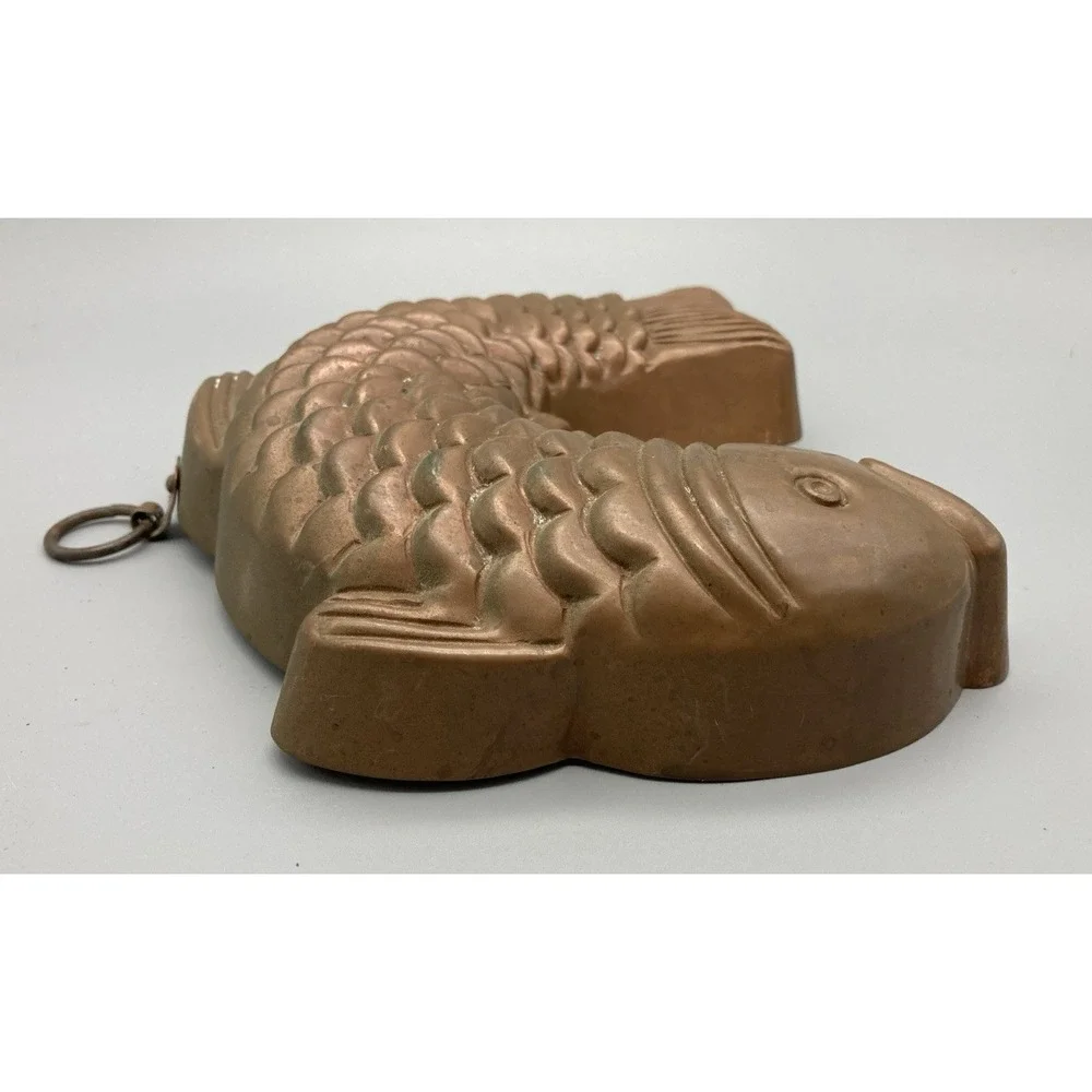 Vintage copper leaping fish mold Germany ?  7  1/2